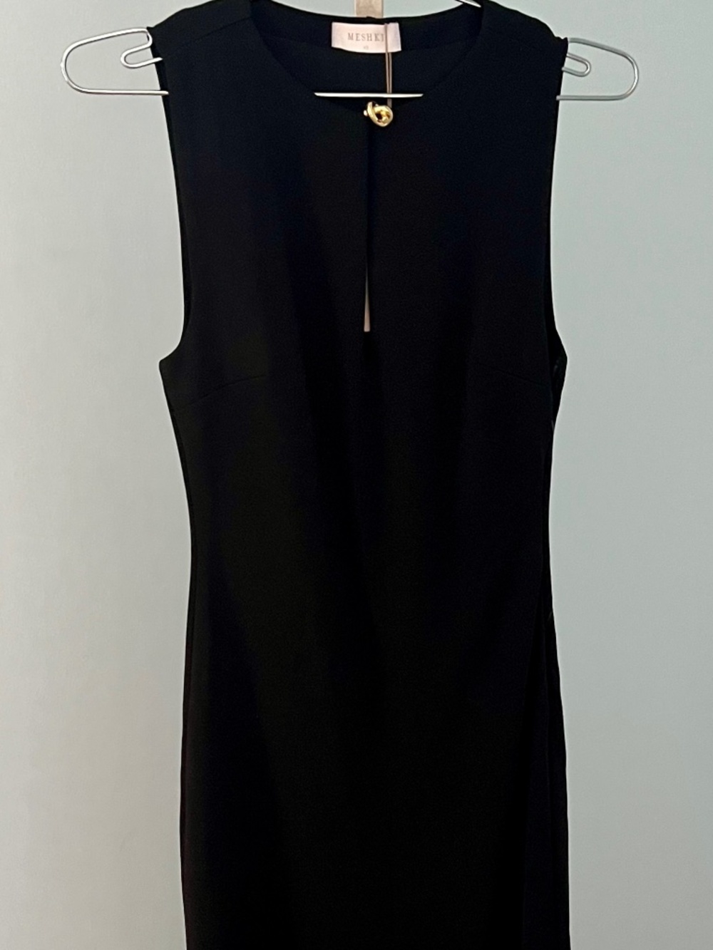 NWT MESHKI Norah Black Sleeveless Crepe Maxi Dress XS